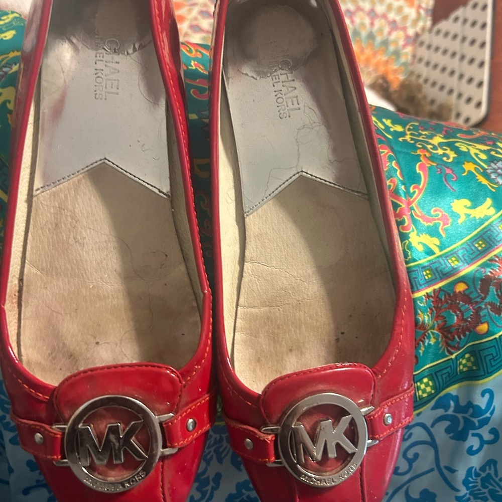 Michael Kors Red Patent Leather Flats